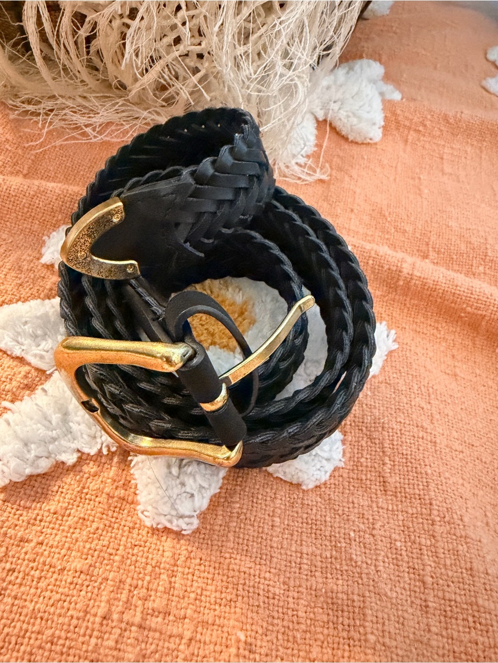 Target Black Braided Belt with Gold Buckle